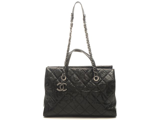 CHANEL シャネル バッグ マトラッセ 2wayチェーンショルダートート ブラック/SV キャビア バッグ ショルダーバッグ キャビアスキン ブラック レディース【中古】【436】
