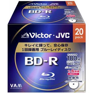 新品 ビクター 6倍速対応BD-R 20枚パック 25GB ホワイトプリンタブルVictor BV-R130JW20 [PC]
