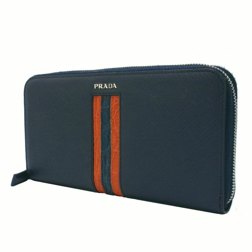 新品】プラダ 財布 長財布 PRADA サフィアーノ 本クロコ ロゴ