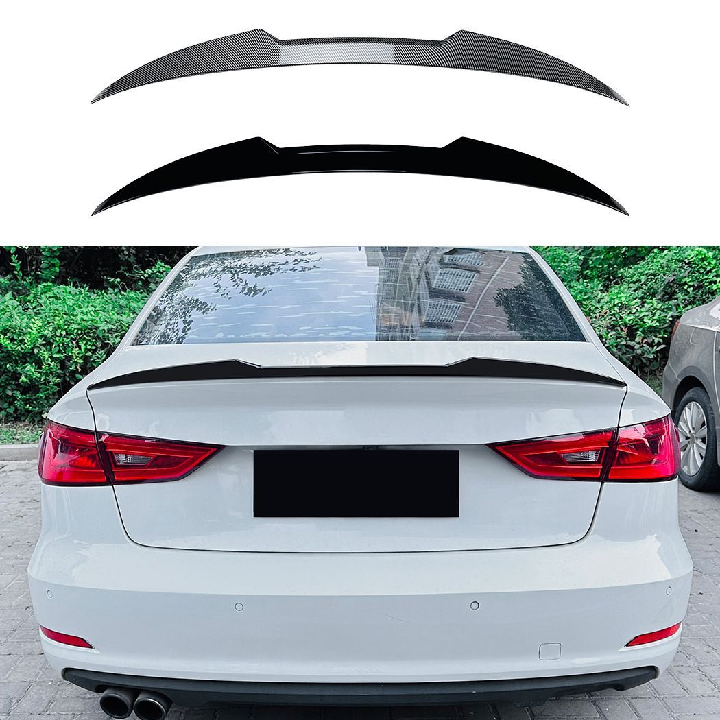 Audi A3 8V (アウディ A3 8V) セダン 2014-2020専用 リアスポイラー スポーティブレードデザイン ABS製 カーボン調/ピアノブラック 選べる2色 ドレスアップ効果 走行安定性向上 簡単取付 車種専用 軽量高強度耐候性おすすめ送料無料