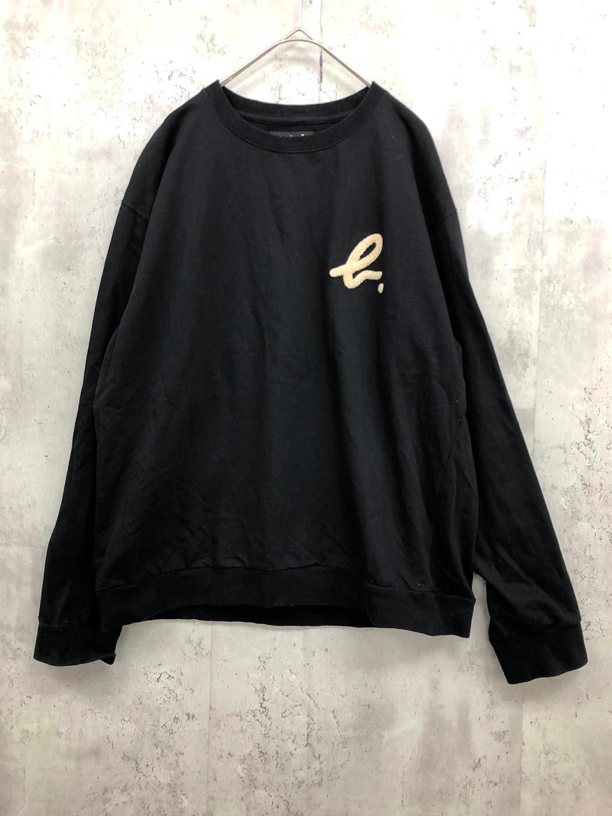 agnes b アニエスベー b. ロゴコットン 長袖 スウェット sizeL/黒 ■◇◎レディース