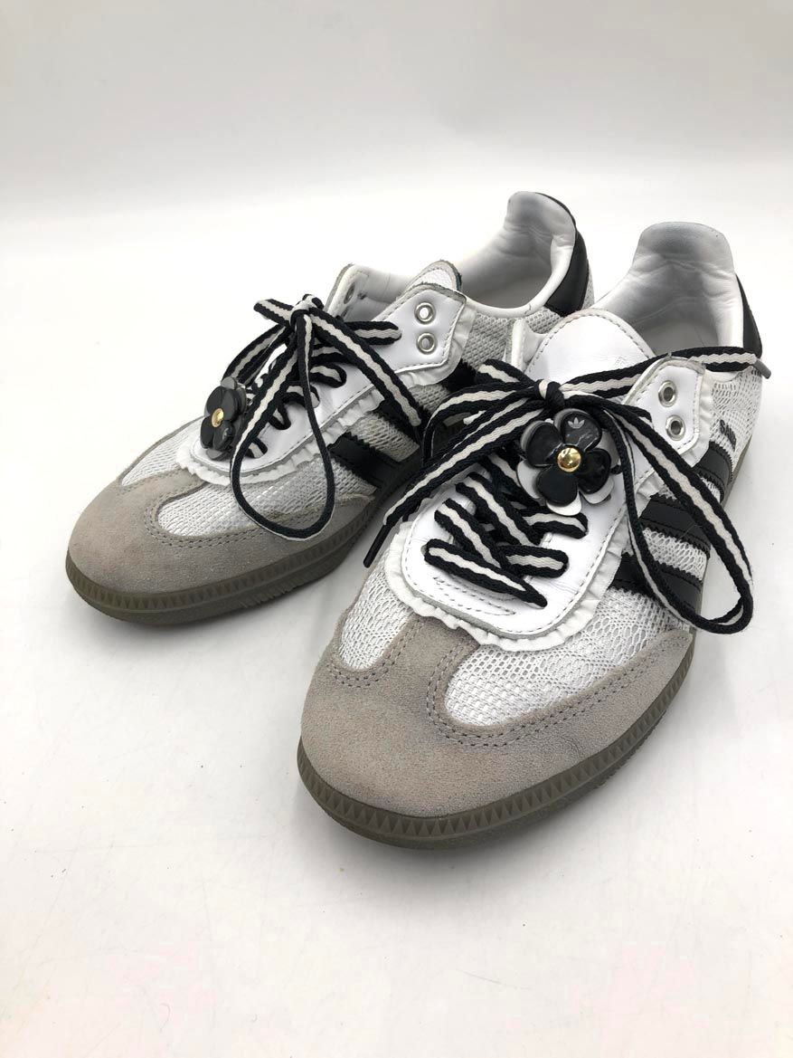 adidas originals アディダスオリジナルス IH3371 サンバ OG SAMBA レースデザイン フラワー ローカット スニーカー size22.5?/白/グレー ■■◎レディース