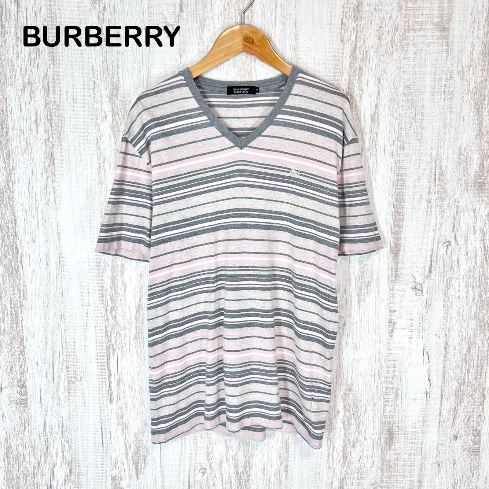 希少 ☆極美品☆【バーバリー ブラックレーベル】 半袖シャツ ホースロゴ 総柄 BURBERRY BLACK LABEL バーバリーブラックレーベル ホース ロゴ刺繍