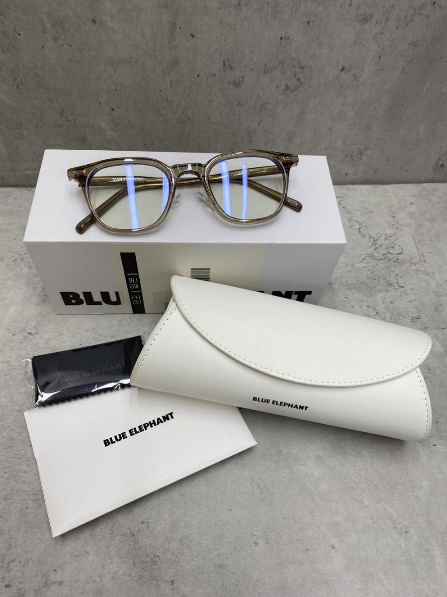 美品 BLUE ELEPHAN ブルーエレファント ウェリントン ユニセックス LATW khaki 眼鏡 メガネ 韓国 /クリアブラウン系 ■■◎レディース 6,080円