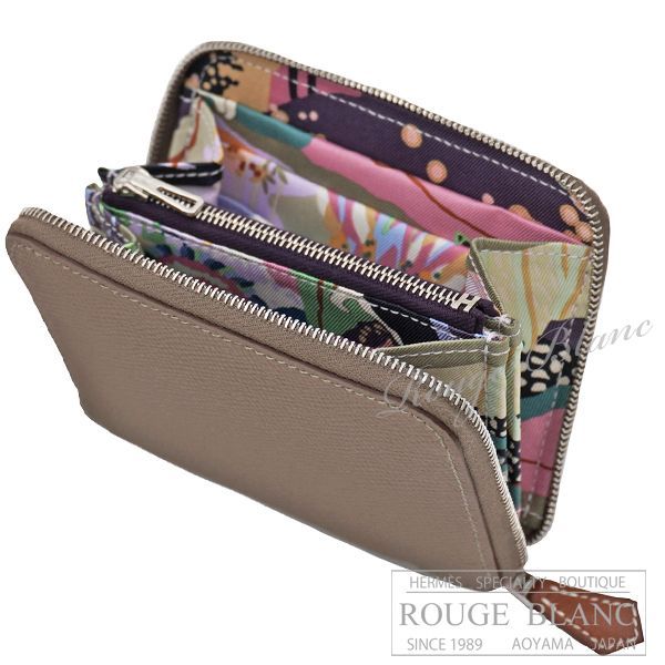 エルメス　アザップ　シルクイン　コンパクト　エトゥープ (内側 カシス) 　同色ステッチ 【新品】