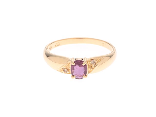 JEWELRY ノンブランドジュエリー ジュエリー K18/R0.38/D0.02/1.8g/#11 貴金属･宝石 リング・指輪 ルビー/K18ゴールド K18/ダイヤモンド レッド/ゴールド レッド レディース【中古】【431】