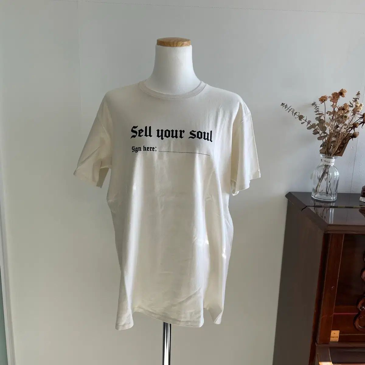 r13 レタリング 半袖 Tシャツ アイボリー