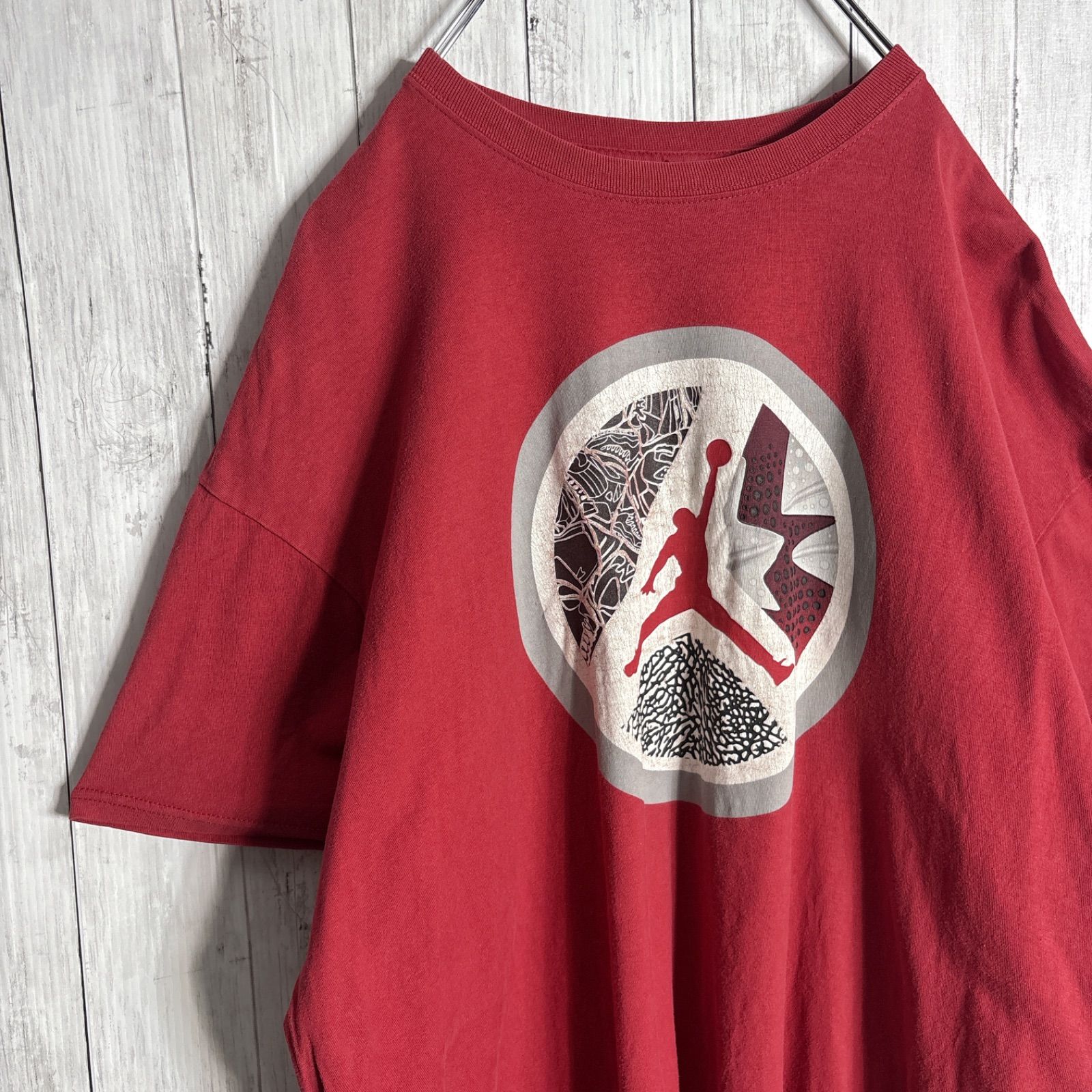 【入手困難】00s Vintage 古着屋 ジョーダン JORDAN ジャンプマン サークルロゴ レッド 半袖Tシャツ #7726