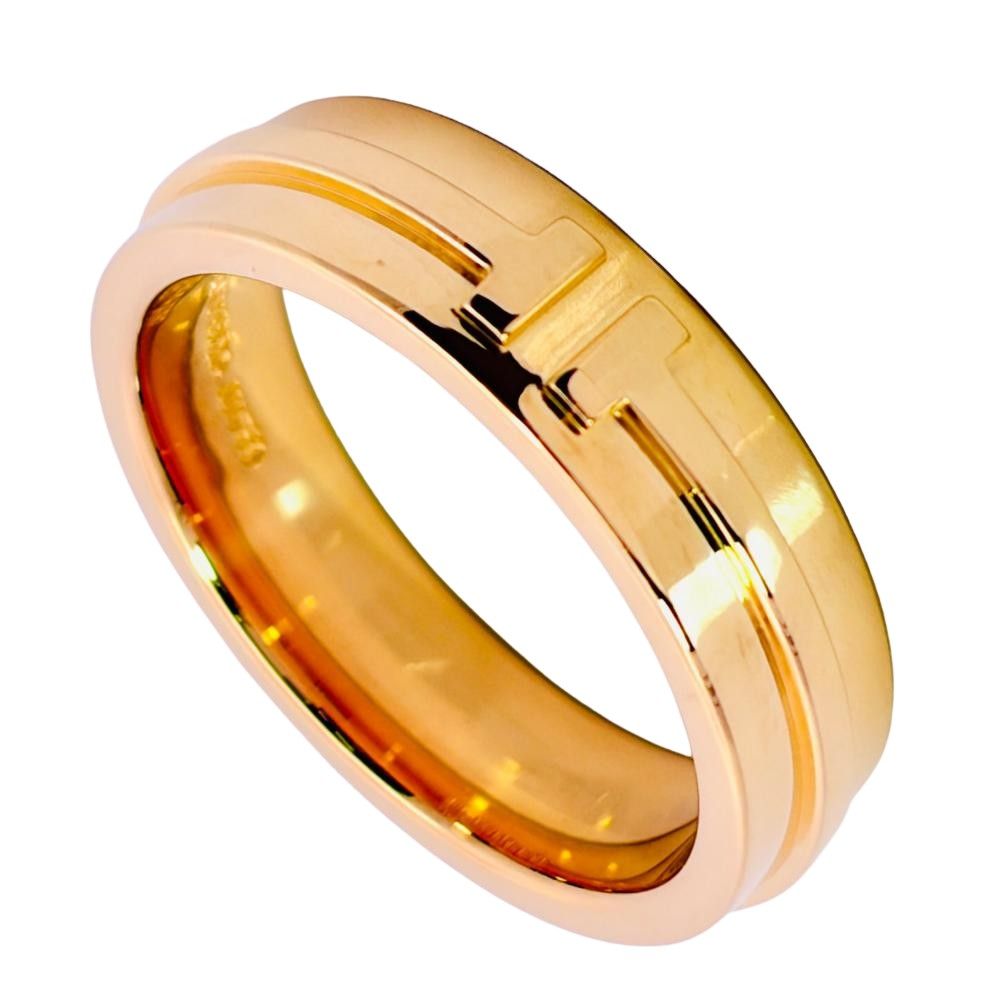 ティファニー Tiffany&Co. Tワイド リング 指輪 約17.5号 K18YG 11.0g イエローゴールド レディース【中古】