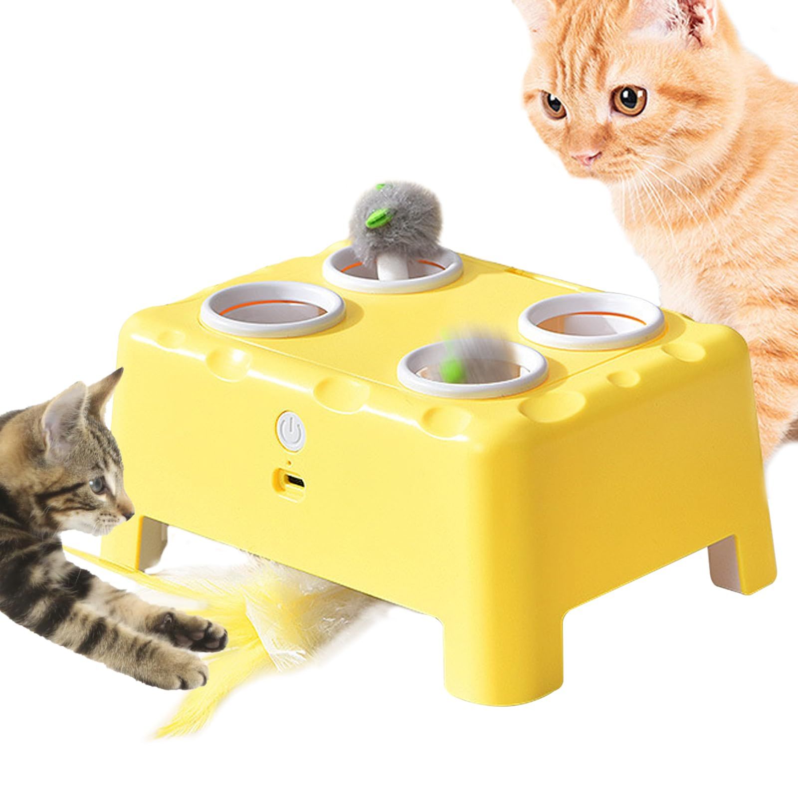 【2026年最新チーズ魔法屋】ネコ おもちゃ 電動 自動 猫じゃらし モグラ叩き 猫 おもちゃ ネズミ 自動 一人遊び 羽 USB充電式 猫 玩具 知育 運動不足 ストレス解消 不規則な動き 遊ぶ盤 静音 羽根付き 自動スリープ 子猫 玩具 9be4637b
