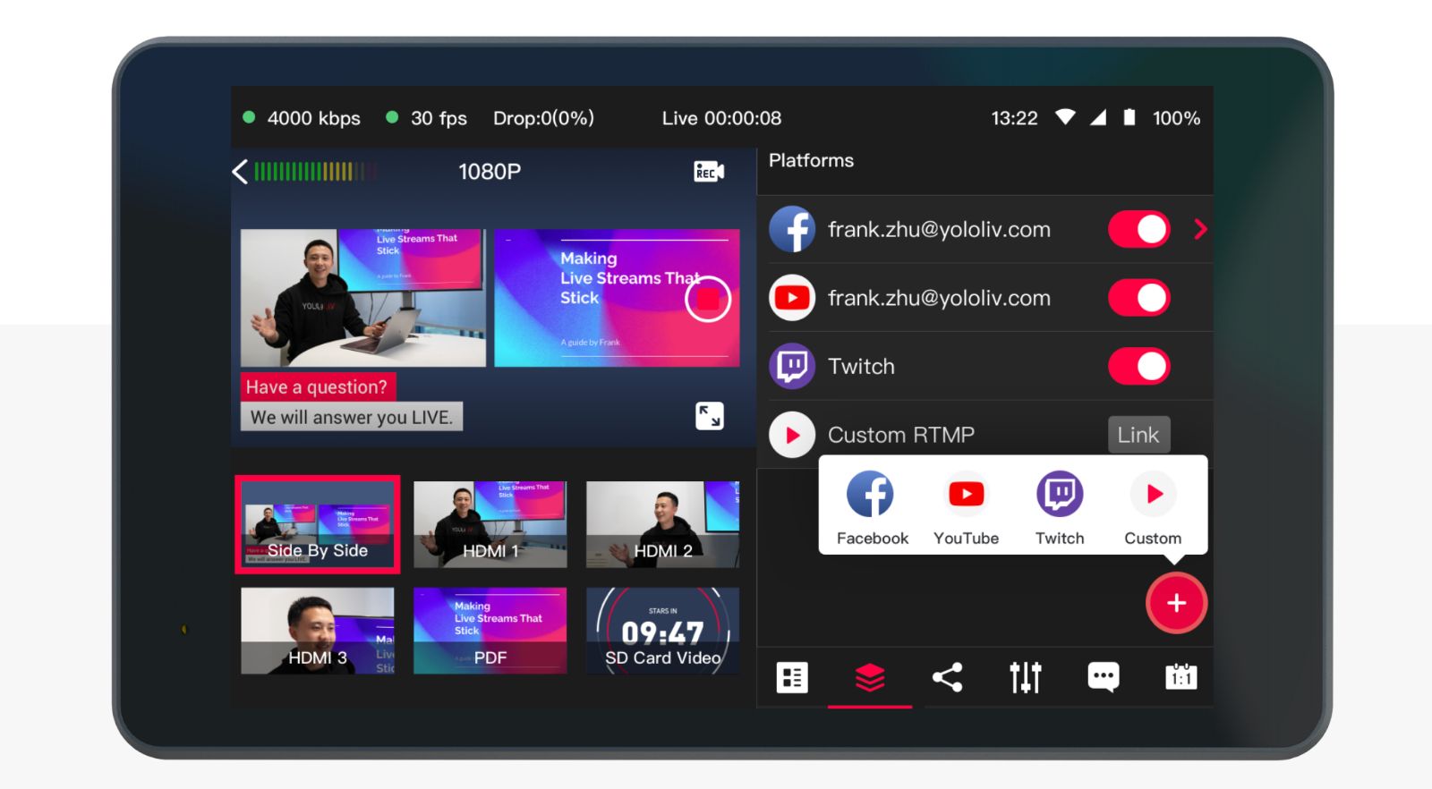 YoloBox Pro ライブ配信スイッチャー マルチカメラ配信機材 | ヤマダ