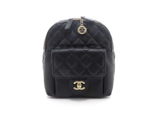 CHANEL シャネル バッグ マトラッセ チェーンミニバックパック ブラック/GP キャビア AS0004 リュック・デイパック キャビアスキン ブラック レディース【中古】437