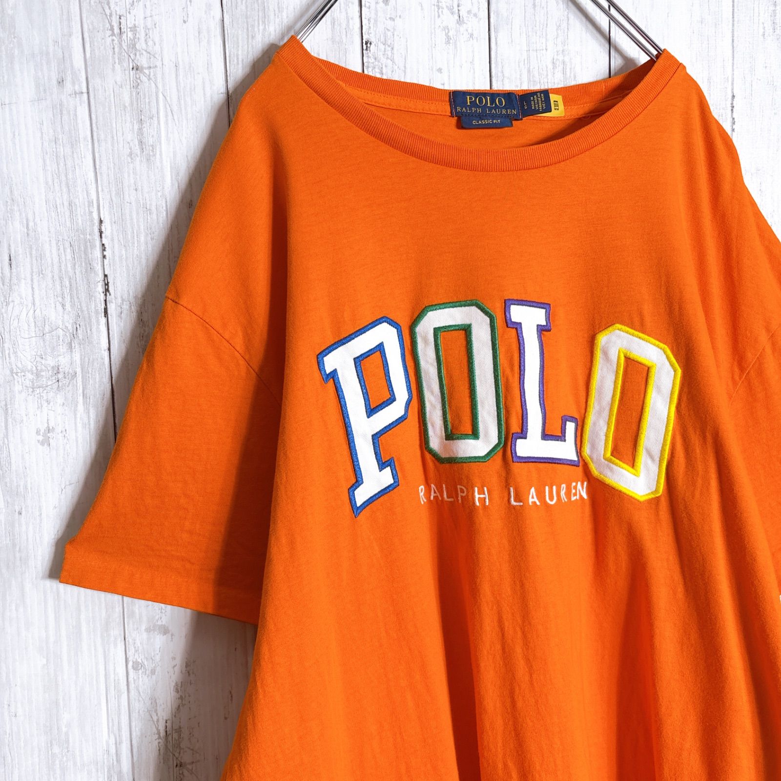【最高モデル】Polo Ralph Lauren オレンジ センターロゴ 半袖Tシャツ #385