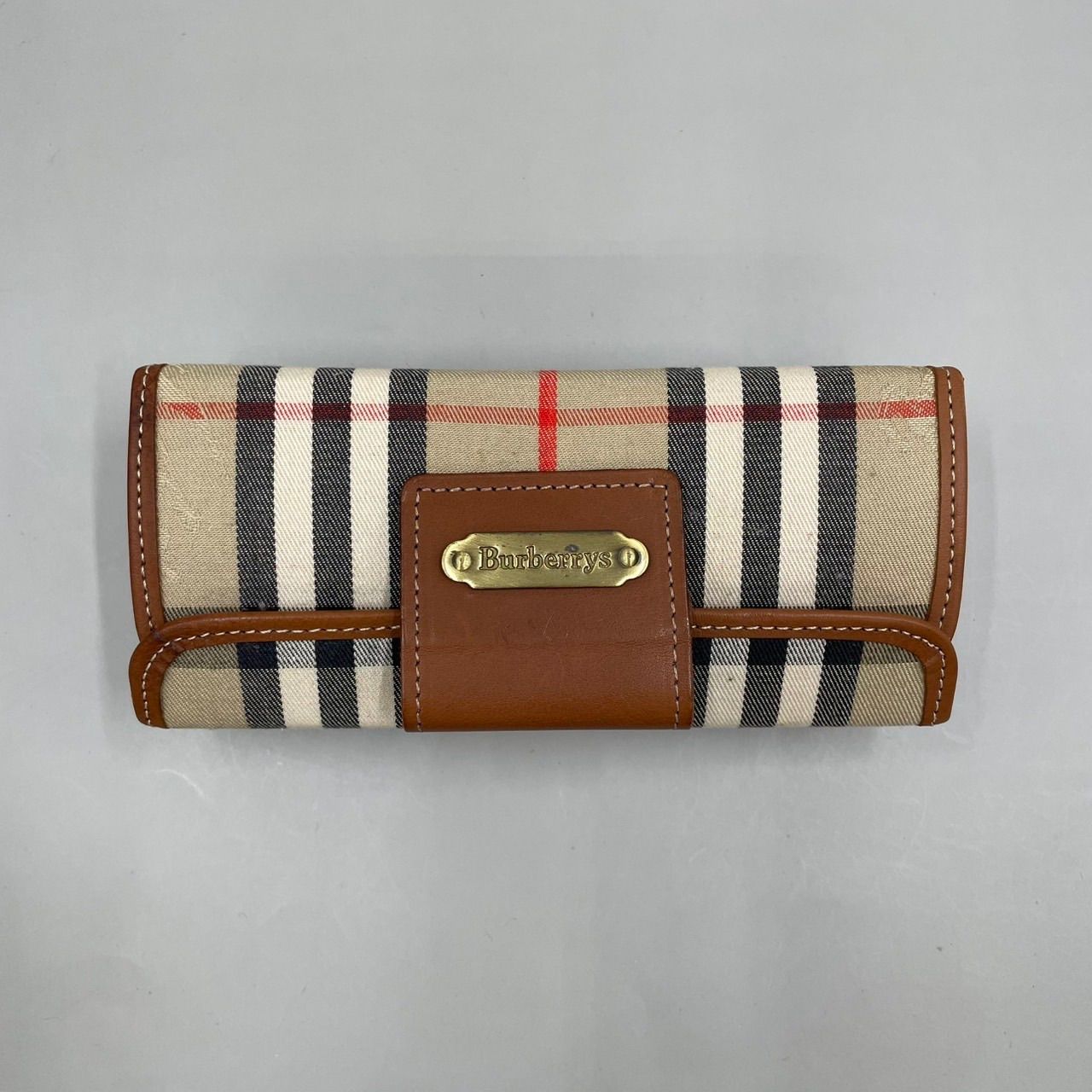 希少　美品　BURBERRY バーバリー　ゴルフ用品　ゴルフボール　マーカー　ゴルフティー　ゴルフポーチ　ノバチェック　レザー　茶　ベージュ