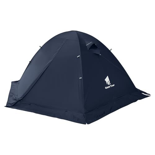 GEERTOP テント 2人用 ソロテント 軽量 4シーズン 二重構造 耐水圧5000MM 防水 登山 スカート付き 防寒 キャンプ バイク アウトドア ツーリング 冬用 簡単設営t