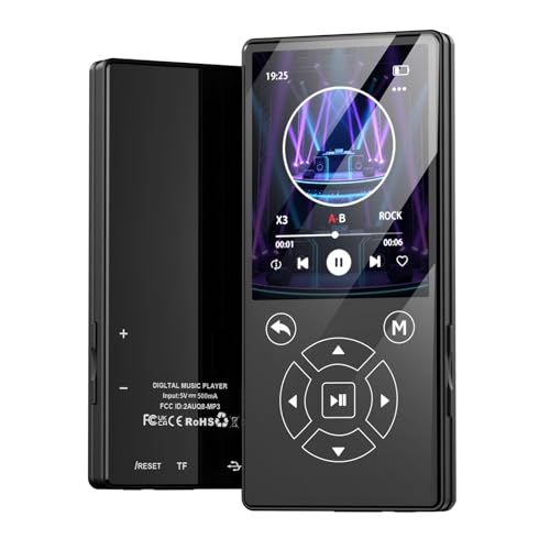 【64GB 大容量】MP3 プレーヤー Bluetooth5.0 【最大 128GB 拡張】HIFI 音質 スピーカー内蔵 2.4 インチ大画面 小型軽量 OTG 対応 FM ラジオ・録音・電子ブック・目覚まし時計機能付き 語学学習・通学・通勤・スポーツにas
