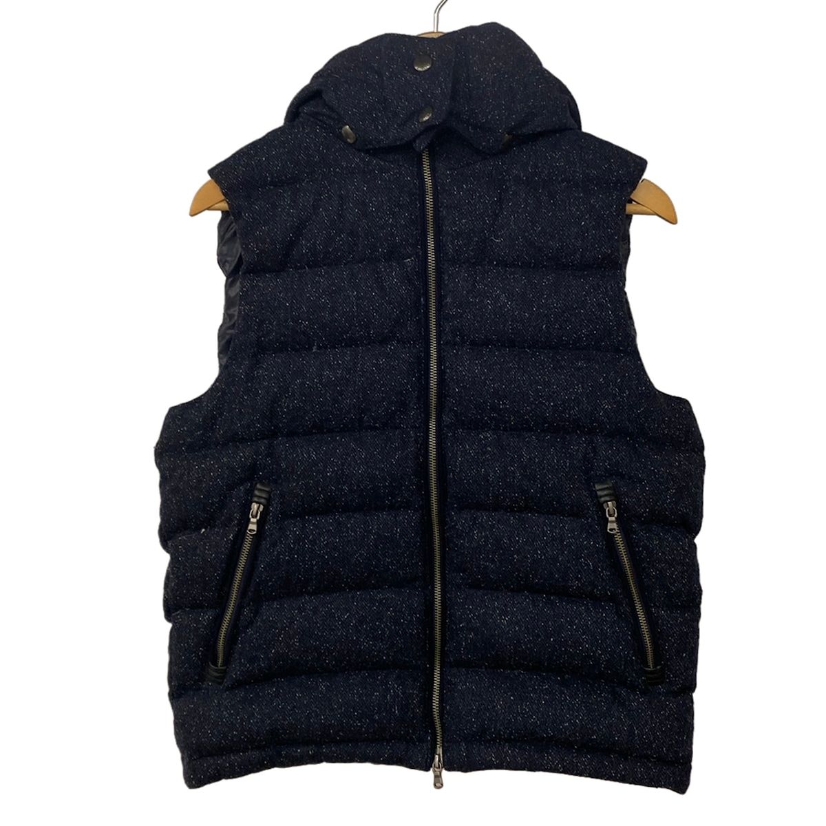 EDIFICE(エディフィス) ダウンベスト サイズ48 XL メンズ - ダークネイビー フード着脱可/秋/冬