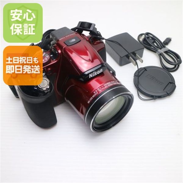 超美品 COOLPIX P600 レッド 即日発送 デジカメ ニコン 本体 土日祝発送OK 08000