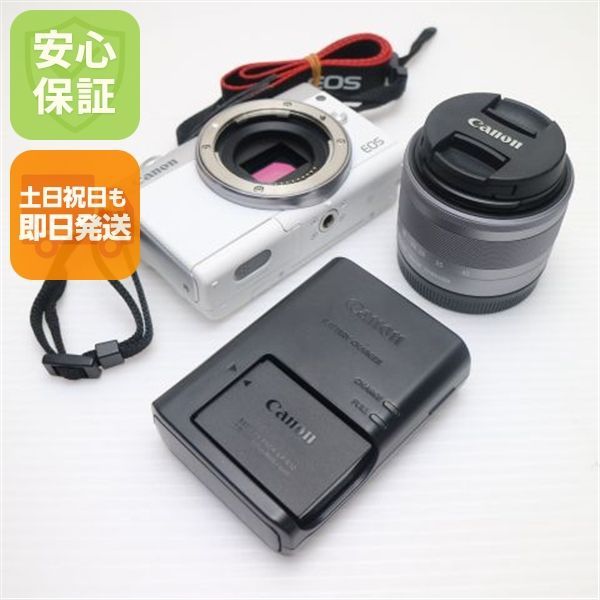新品同様 EOS M100 EF-M15-45 IS STM レンズキット ホワイト 即日発送 Canon ミラーレス一眼 土日祝発送OK 08000