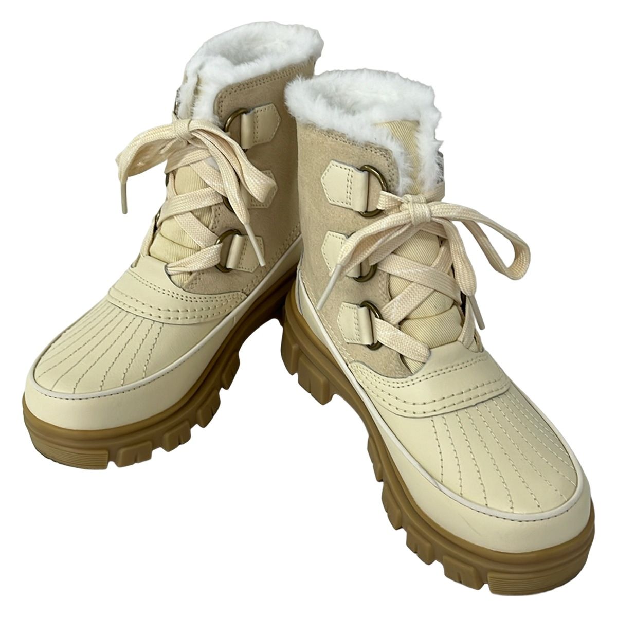 SOREL(ソレル) ショートブーツ 23.5 レディース - ベージュ×白 レザー 