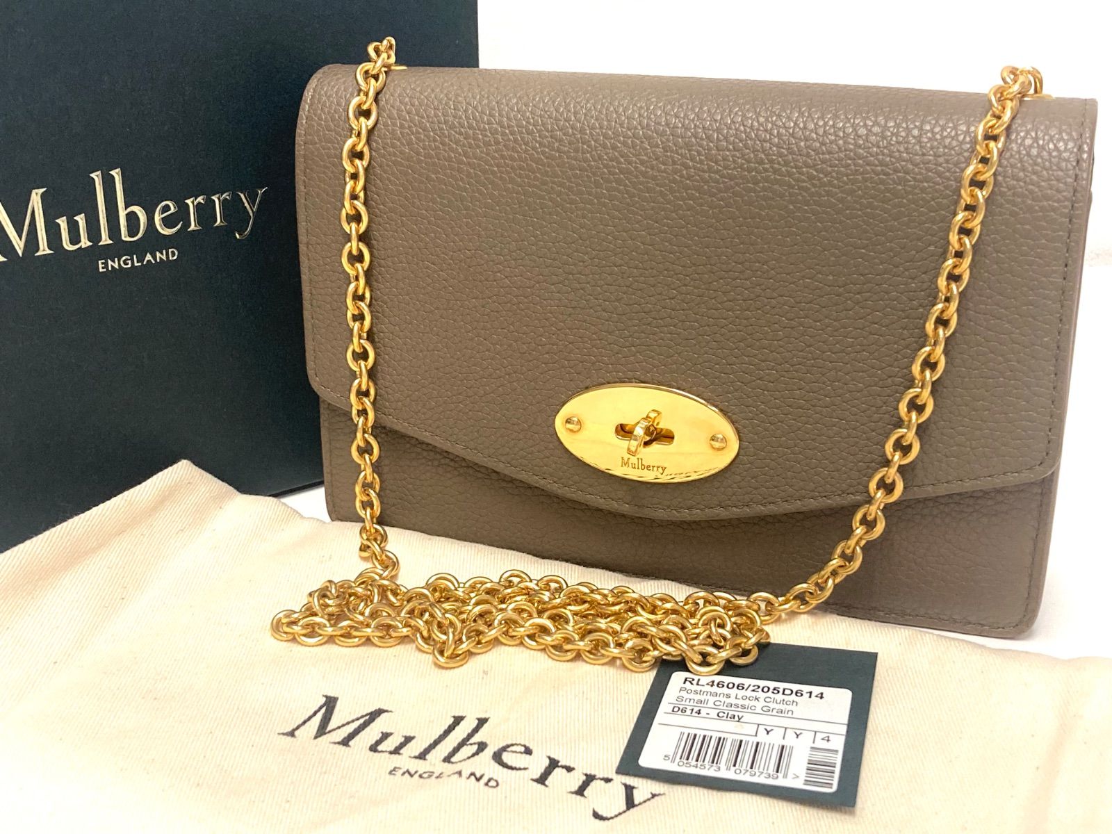 MULBERRY マルベリー スモールダーリー クラシックグレイン チェーンウォレット RL4606/205D614 グレー レディース 26,520円