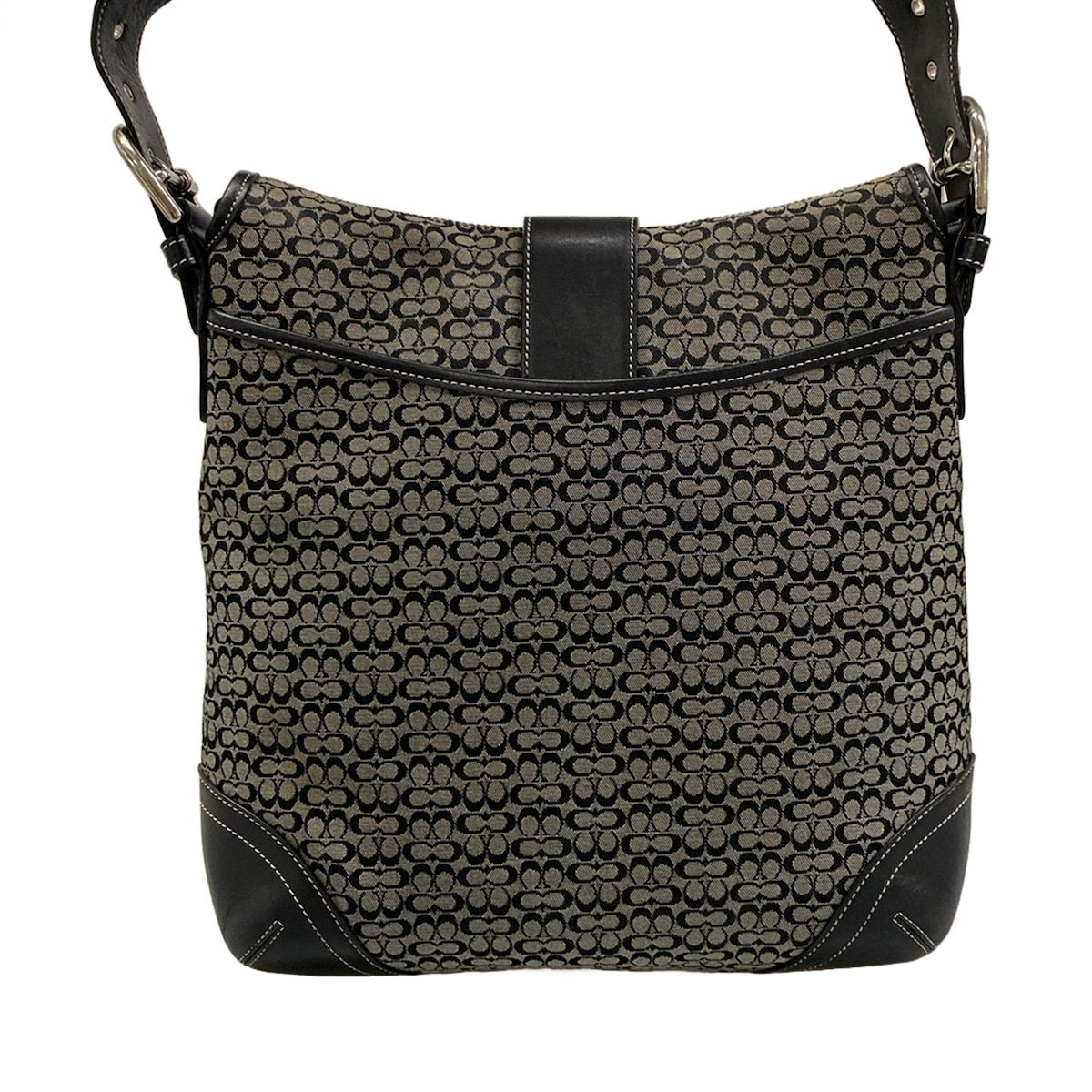 COACH(コーチ) ショルダーバッグ ミニシグネチャー柄 6377 グレー×黒 