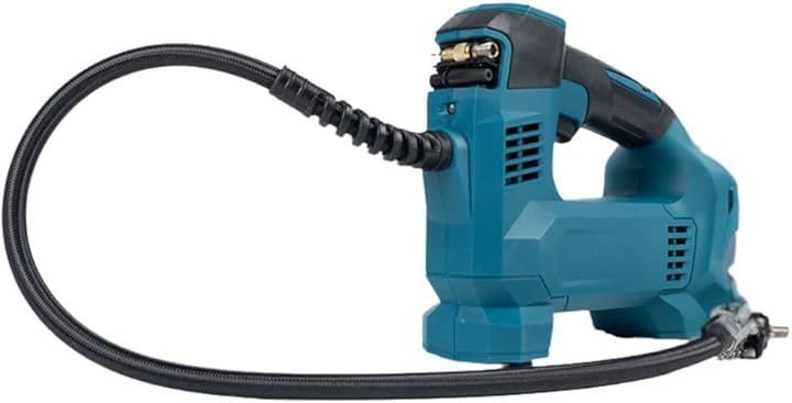 MORABLU 互換品 マキタ互換 電動エアコンプレッサー 18V対応 急速充填 LEDライト付 車 バイク 自転車対応 本体のみ バッテリー・充電器別売 (ブルー)