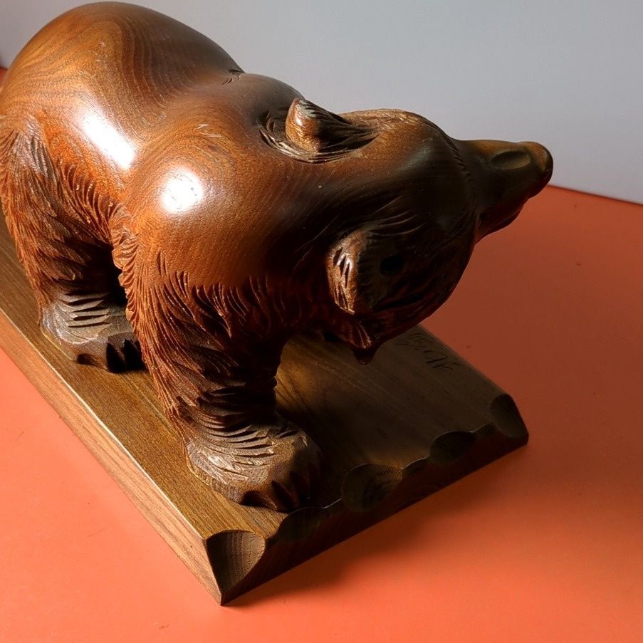 木彫り 熊 クマ 昭和レトロ 北海道 民芸品 木工工芸 置物 インテリア