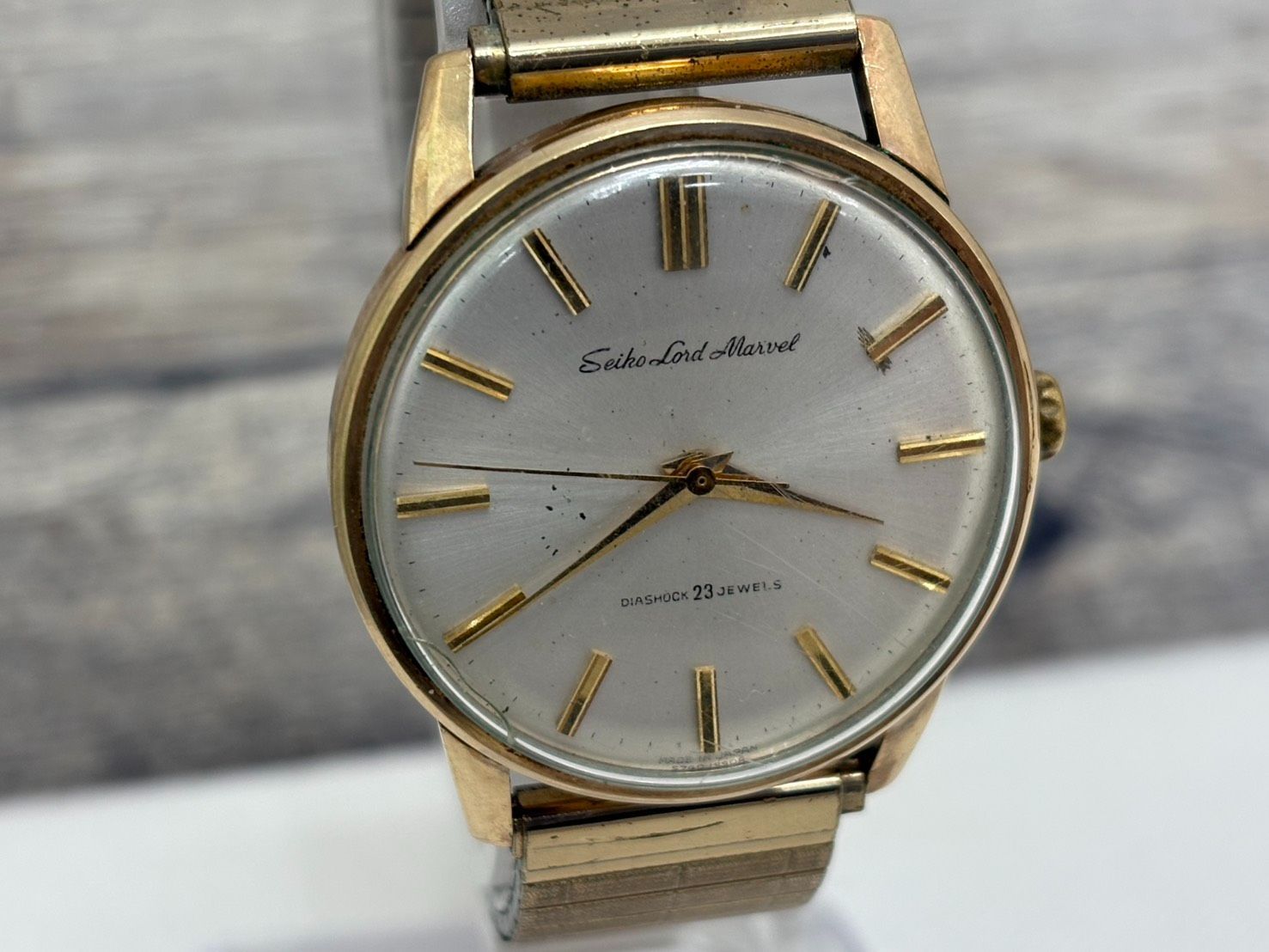 【加】SEIKO ロードマーベル 5740-1990 ゴールド 総金張り23石 【7841TY】E08