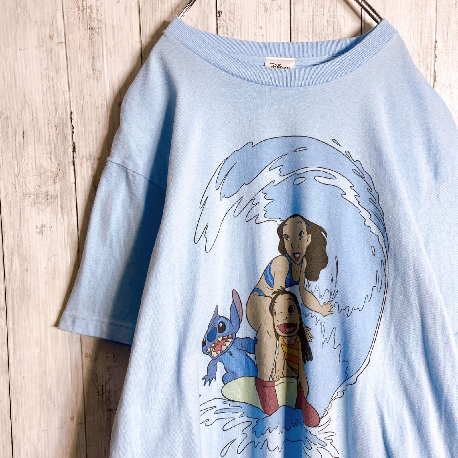 【入手困難/正規品】ディズニー Disney リロ・アンド・スティッチ 水色 半袖Tシャツ #3348