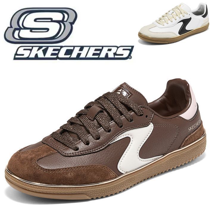 【新品・箱付き】Skechers MODERN COMFORT レディーススニーカー 幅広軽量滑りにくい レトロきれいめ 歩きやすい ウォーキング 春 / 秋 新作 50 代におすすめ 疲れない 185405