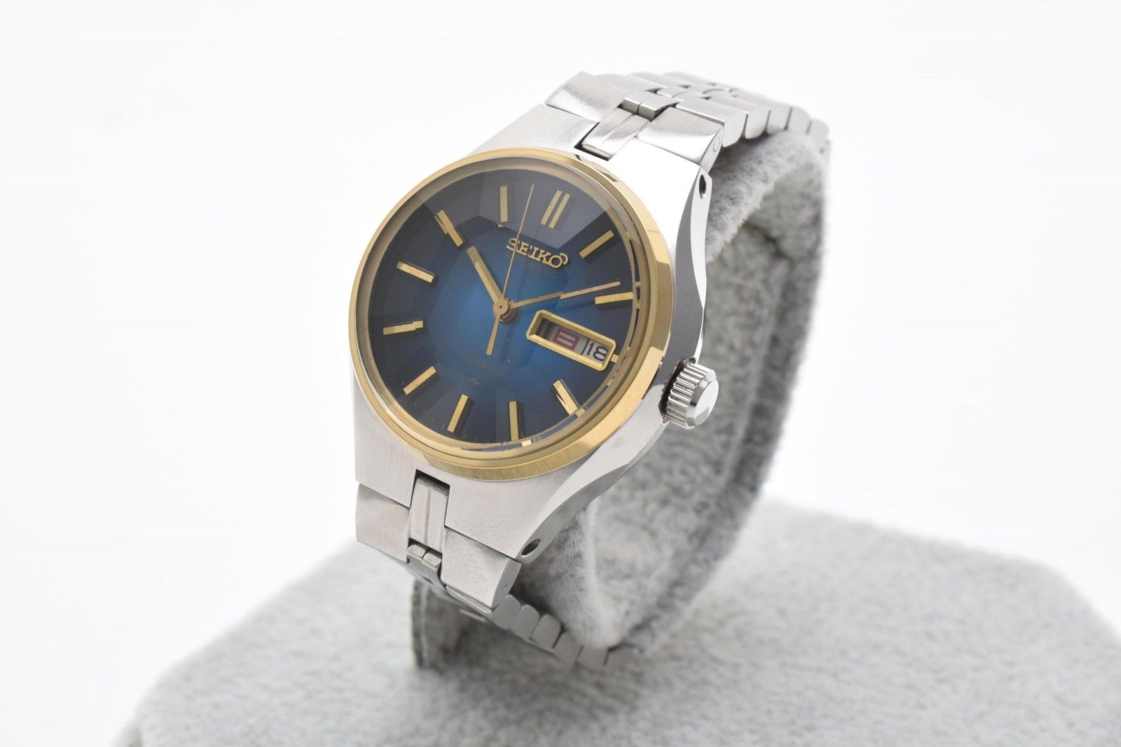 極 美品 セイコー Seiko Joyful 2206-0320 レディース腕時計 自動巻き ブルーサンバースト文字盤 17石 ヴィンテージ オリジナルブレス