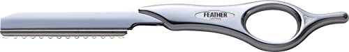 フェザー安全剃刀 スタイリングレザー ショートタイプ レザーカット用 散髪 カット ヘアカット (SRS-S シルバー)wb 1fc41cfd