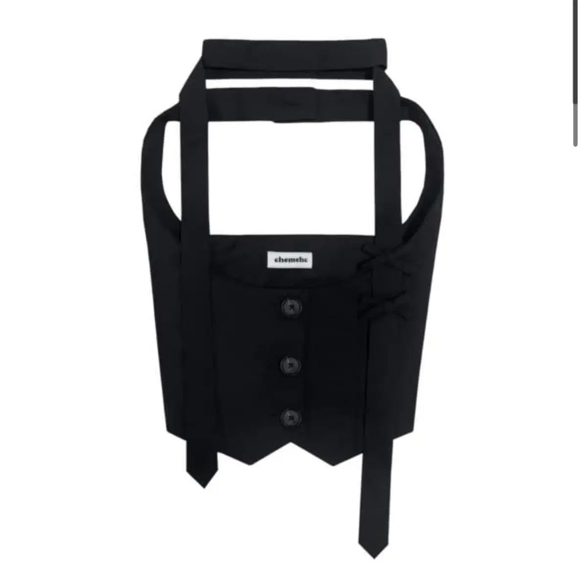 チェメシー TWILL VEST RIBBON TIE SET (BLACK)