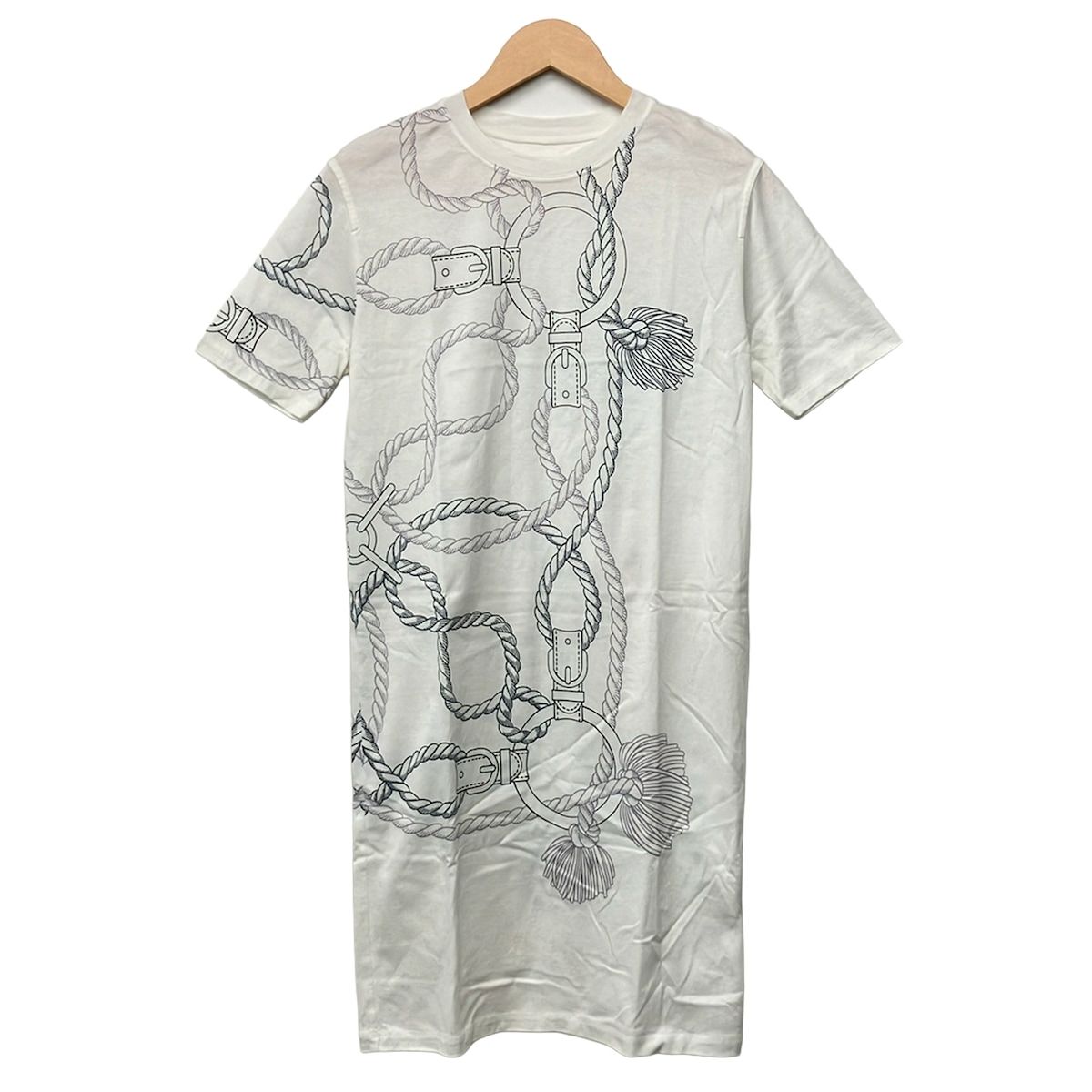 HERMES(エルメス) ワンピース サイズ34 S レディース美品 白×ネイビー 