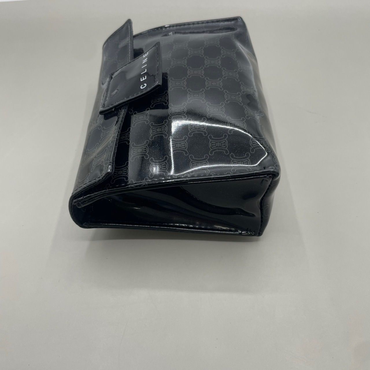 極美品 CELINE セリーヌ 化粧ポーチ マルチポーチ マカダム柄 ロゴ 黒 
