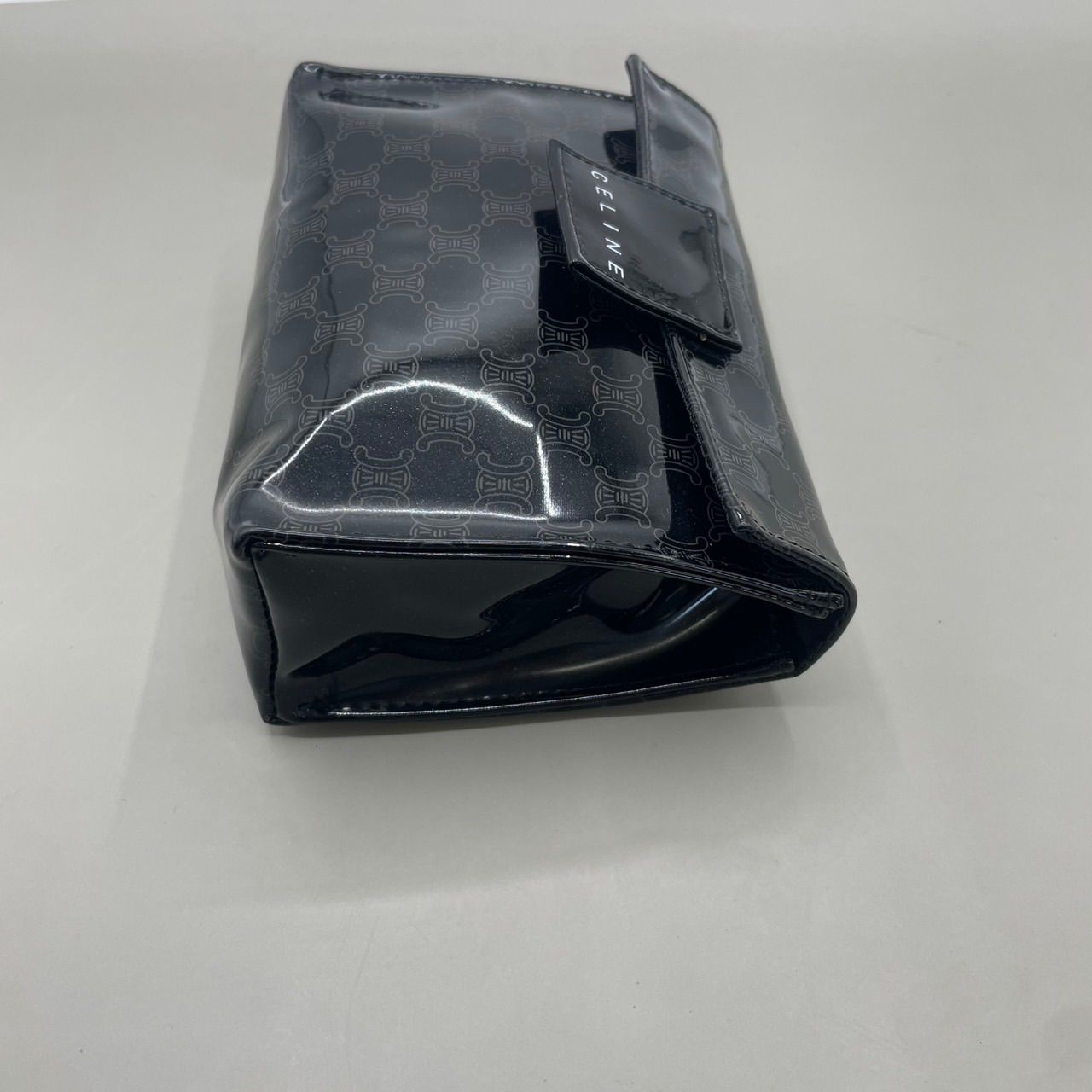 極美品 CELINE セリーヌ 化粧ポーチ マルチポーチ マカダム柄 ロゴ 黒 