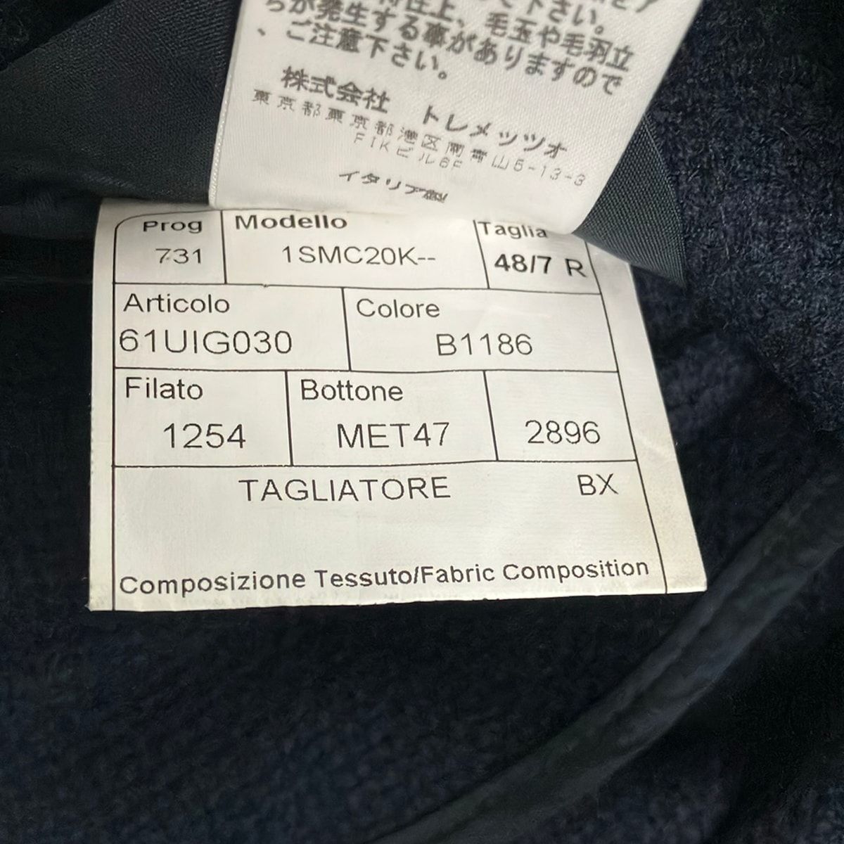 TAGLIATORE(タリアトーレ) ジャケット サイズ48美品 - ダークネイビー 長袖/春/秋/ダブル