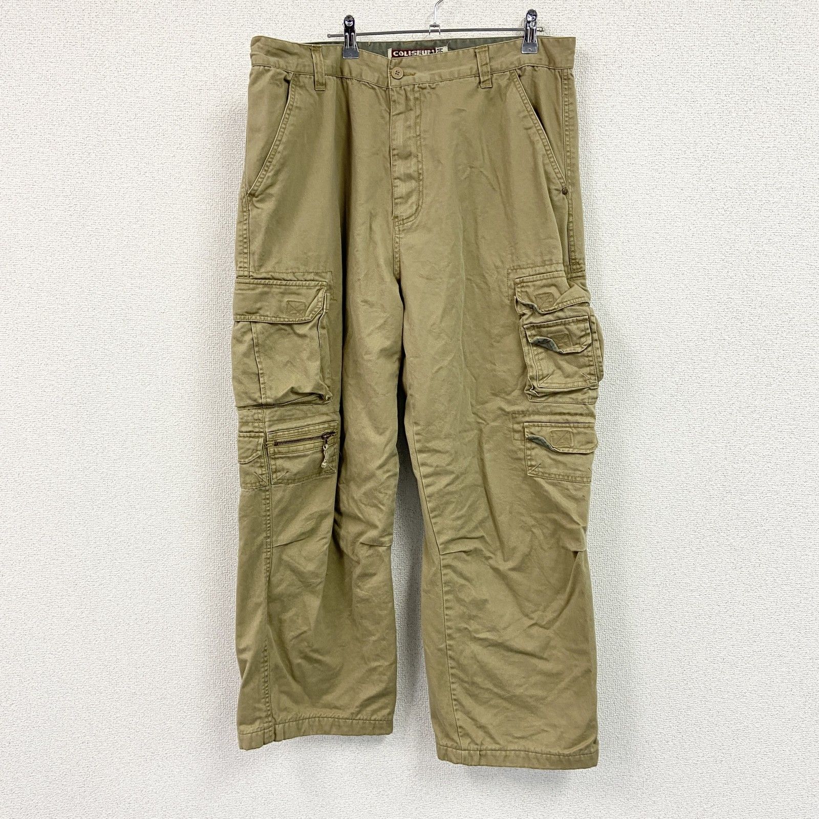 COLISEUM　ギミックパンツ/カーゴパンツ　ジップフライ　ブラウン　W38サイズ　古着