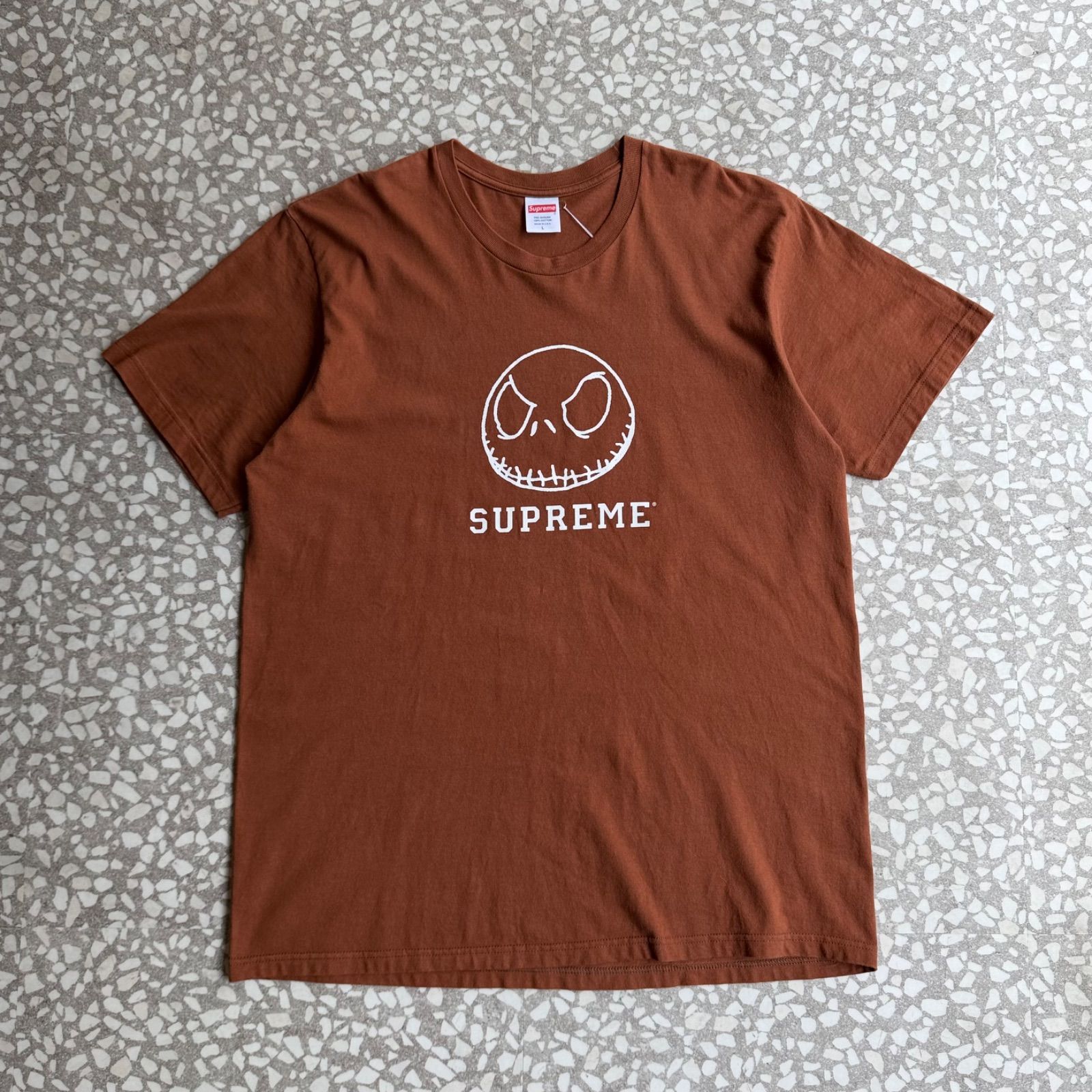 Supreme / 23ss Skeleton Tee size L シュプリーム　半袖Tシャツ　ナイトメア　スカル　ディズニー　ストリート 西海岸　ユニセックス sk8 ブラウン　オーバーサイズ　半袖