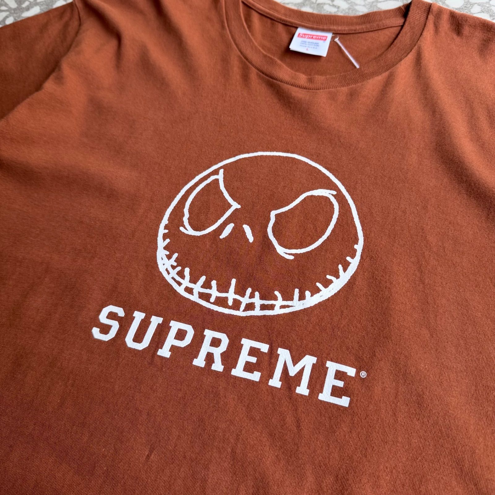 Supreme / 23ss Skeleton Tee size L シュプリーム　半袖Tシャツ　ナイトメア　スカル　ディズニー　ストリート 西海岸　ユニセックス sk8 ブラウン　オーバーサイズ　半袖
