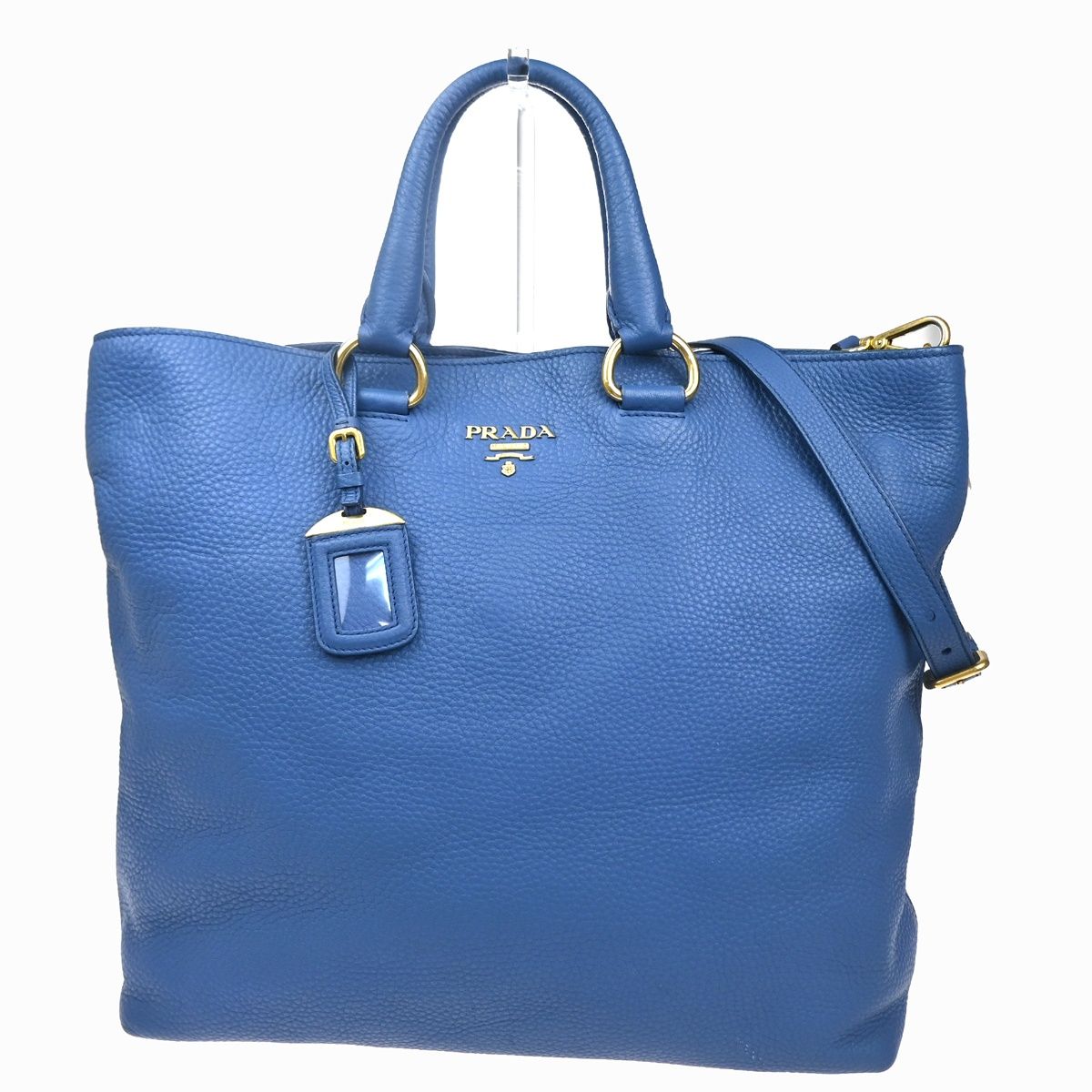 PRADA プラダ ショルダー ハンドバッグ 2way ブルー レザー 96KC200