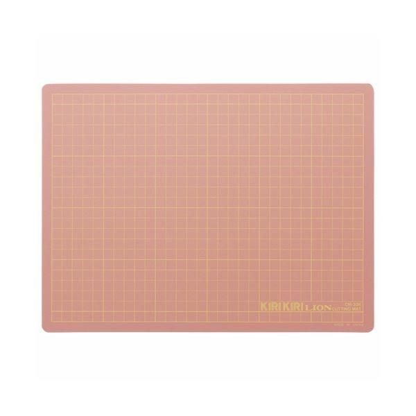 （まとめ） ライオン事務器 カッティングマットKIRIKIRI 再生PVC製 320×240×1.2mm ピンク CM-30K 1枚 〔×10セット〕