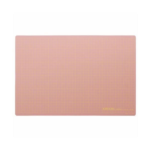 （まとめ） ライオン事務器 カッティングマットKIRIKIRI 再生PVC製 450×300×1.2mm ピンク CM-45K 1枚 〔×5セット〕
