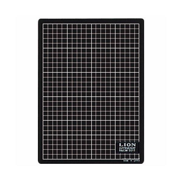 （まとめ） ライオン事務器 カッティングマット再生PVC製 両面使用 300×220×3mm 黒／黒 CM-3011 1枚 〔×5セット〕 7,866円
