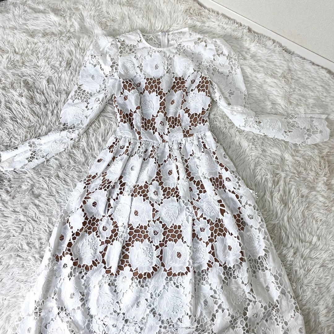 セルフポートレート レース ロングワンピース 花柄 ホワイト 白 Sサイズ セルフポートレート レース ロングワンピース 花柄 ホワイト 白 Sサイズ