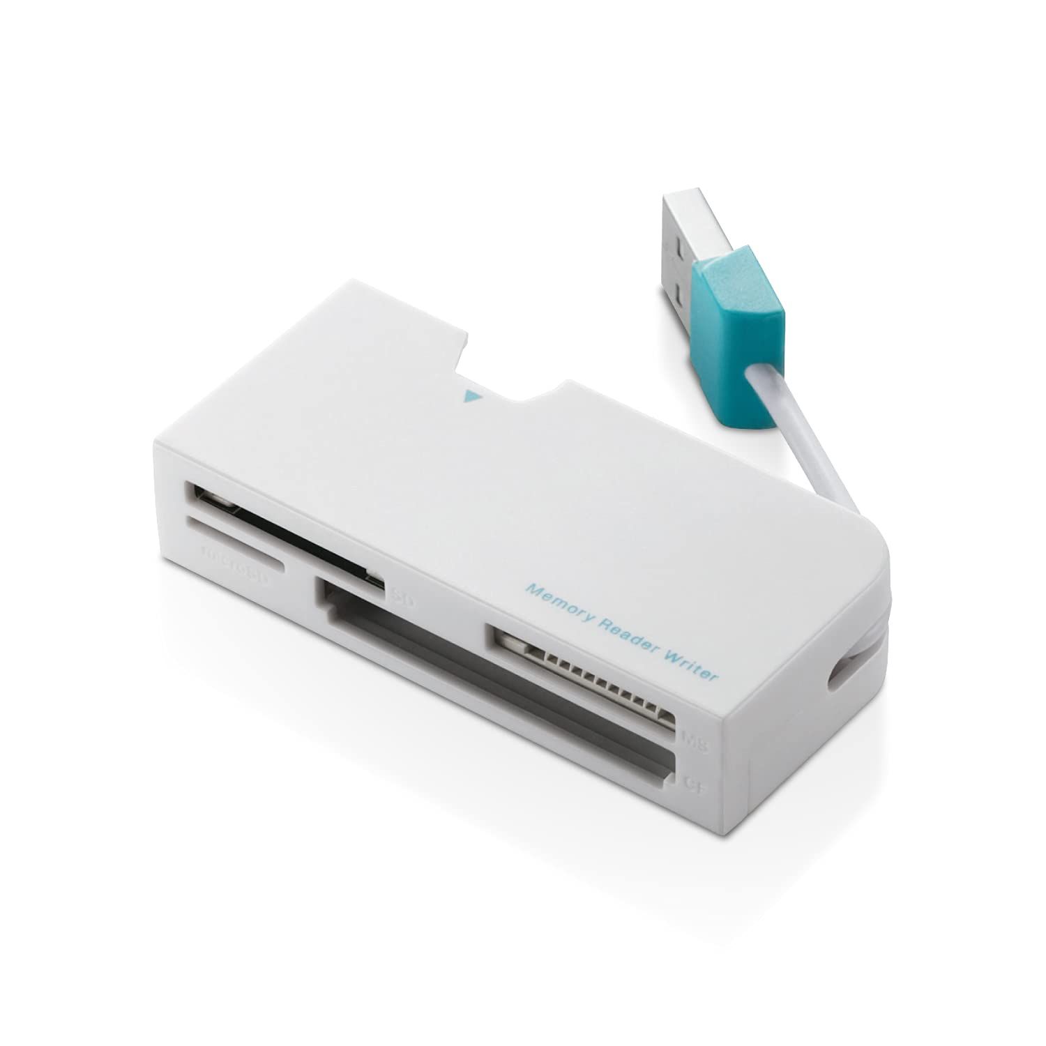 エレコム カードリーダー USB2.0 2倍速転送 ケーブル長5cm ケーブル収納タイプ ホワイト MR-K013WH [ホワイト]