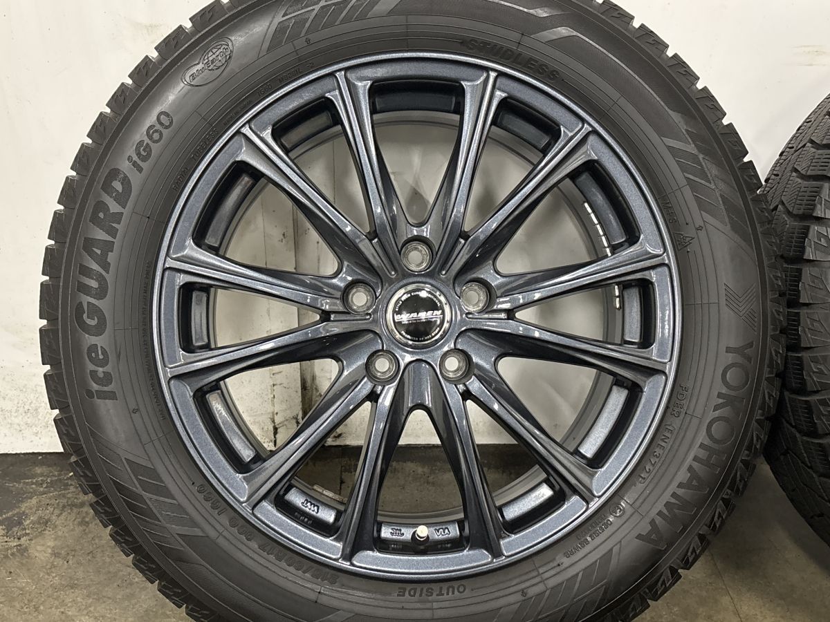 バリ溝 215/60R17 PCD114.3 IN 38 アルファード ヴェルファイア YOKOHAMA IG50 美品 バリ溝】WAREN 17in 7J +38 PCD114.3 ヨコハマ アイスガード iG60