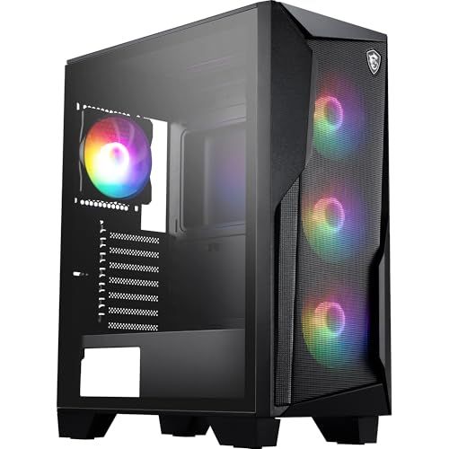 MSI MAG FORGE 130A AIRFLOW PCケース ATX ミドルタワー 黒 RGB ファン4基付き 強化ガラスサイドパネル マグネット式ダストフィルター CS9324送料無料 5c25ba4b