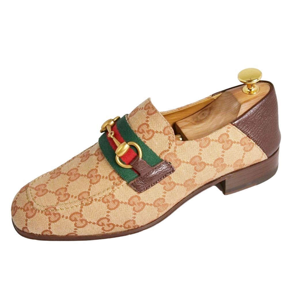 美品 グッチ GUCCI ローファー モカシン ホースビット シェリーライン キ